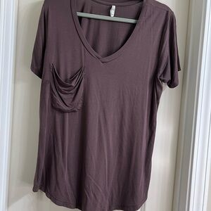 Z Supply Deep Brown V-Neck Tee